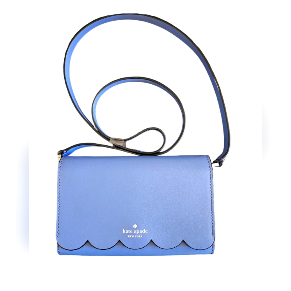 NWOT Kate Spade Magnolia Street Addison Blue Scallop Convertible Crossbody Bag